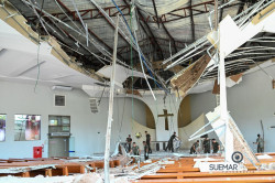 Paróquia Sagrado Coração de Jesus pede ajuda para reconstruir teto