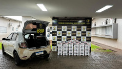 Veículo carregado com cigarros é apreendido pelo DOF em Laguna Carapã