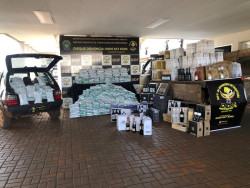 DOF apreende carga milionária de agrotóxicos e bebidas na MS-379