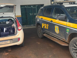 PRF apreende 363 quilos de maconha em Palio roubado em Minas