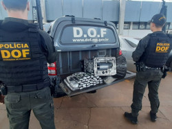 Homem é preso com drogas dentro de caixa de câmbio em Maracaju