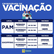 Fim de semana tem vacina contra dengue no PAM e no shopping
