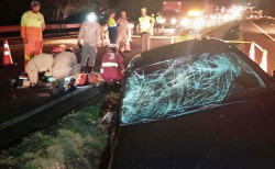 Trabalhador atropelado em rodovia teve fraturas nas duas pernas