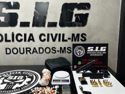 Polícia Civil prende traficante e apreende drogas e arma em Dourados