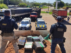 Motorista foge e abandona caminhão com 12 toneladas de maconha