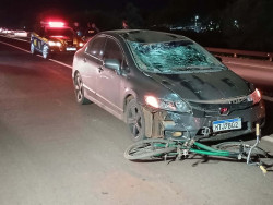 Ciclista morre atropelado ao tentar atravessar BR-163