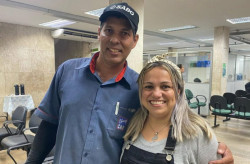 Contratado, trabalhador expressa gratidão à instituição em visita