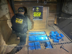 DOF encontra 220 celulares em carroceria de carreta com soja