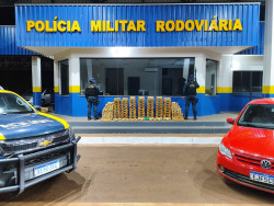 Traficante abandona carro com maconha e se esconde em lavoura de milho