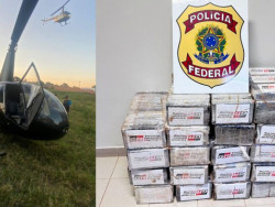 Helicóptero que saiu de MS com cocaína é interceptado no Paraná