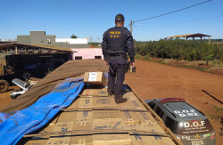 Motorista abandona carreta carregada com cigarros contrabandeados