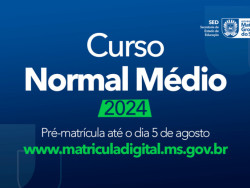 Período de pré-matrícula para o curso Normal Médio termina no dia 5 de agosto