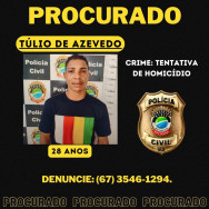 Polícia divulga foto de homem que esfaqueou dois desafetos em cidade de MS