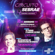 Sebrae/MS promove palestras gratuitas com Tom Leite e Caito Maia em Dourados