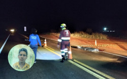 Homem morre ao ser atropelado por carreta baú