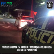 Veículo roubado no DF é recuperado pela Polícia Militar