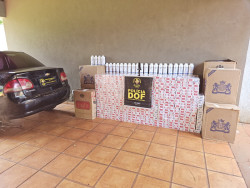 DOF apreende veículo com 1,4 mil pacotes de cigarros e 24 litros de defensivos agrícola