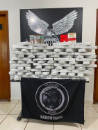 Droga apreendida com o motorista foi entregue à Denar (Foto: Divulgação/PC)