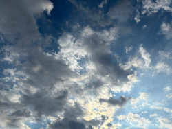 Dia de sol com algumas nuvens e chuva passageira em Dourados