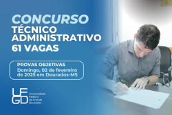 Mais de 4,5 mil candidatos farão a prova do concurso de técnicos da UFGD neste domingo