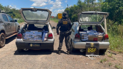 Veículos carregados com cigarros do Paraguai são apreendidos em Anaurilândia