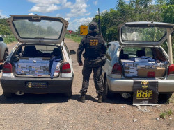 Veículos carregados com cigarros do Paraguai são apreendidos em Anaurilândia