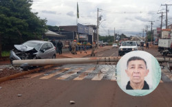 Idoso morre após colidir contra poste na Coronel Ponciano