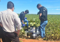 Identificado corpo encontrado enrolado em lona em plantação de soja na fronteira