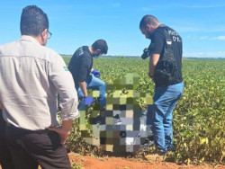Identificado corpo encontrado enrolado em lona em plantação de soja na fronteira