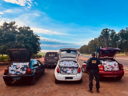 Veículos carregados com contrabando são apreendidos pelo DOF em Ponta Porã