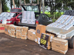 Trio é detido com R$ 510 mil em produtos ilegais na MS-164