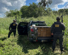 Condutor foge da polícia e abandona Fiat Toro com uma tonelada de maconha
