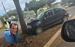 Homem morreu no HV horas após colidir carro em árvore em Dourados