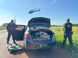 Com apoio aéreo, DOF e Denar apreendem 307 quilos de drogas em Dourados