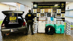 DOF prende casal com veículo abarrotado de contrabando e descaminho