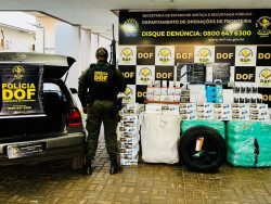DOF prende casal com veículo abarrotado de contrabando e descaminho