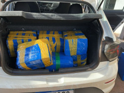 Polo interceptado em rodovia estadual levava 350 quilos de maconha