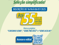 Uems lança Edital simplificado de Bolsas Pibex para atuar em projetos institucionais