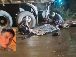 Rapaz morre ao bater motocicleta na traseira de carreta estacionada