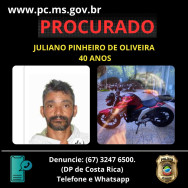 Polícia Civil pede ajuda da população para localizar feminicida em Costa Rica