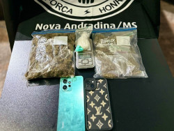 Rapaz é preso com porções de cocaína e maconha em Nova Andradina