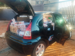 Carro furtado no Rio Grande do Norte é apreendido com mercadorias do Paraguai