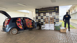 Veículo é apreendido pelo DOF com droga, cigarros e produtos de descaminho