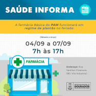 Farmácia do PAM funcionará em regime de plantão no feriado
