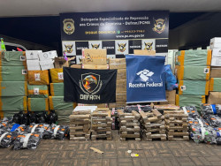 Operação entre Receita e Defron apreende contrabando e droga em “entreposto do crime”