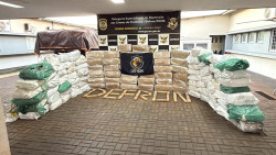 Dupla é presa com 2t de maconha em caminhão com farelo de ossos na fronteira