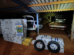 Polícia Militar apreende 1,4 mil cigarros contrabandeados em distrito da fronteira