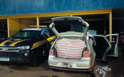 PRF apreende 10 mil maços de cigarros em Bataguassu
