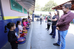 Marçal Filho acompanha ensaio da 1ª fanfarra kids da Educação Infantil