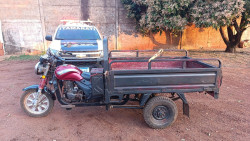 PM recupera motocicleta  de carga furtada em oficina na fronteira